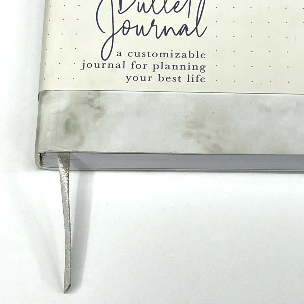 Bullet Journal Hardcover Dotted Gridded Notebook Customizable Bujo Marble Gray